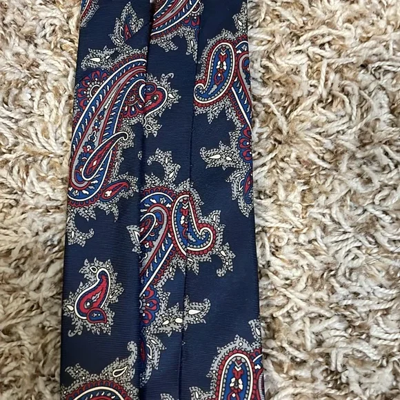 Christian Dior Blue Red & White Paisley All Silk Tie - Picture 14 of 16